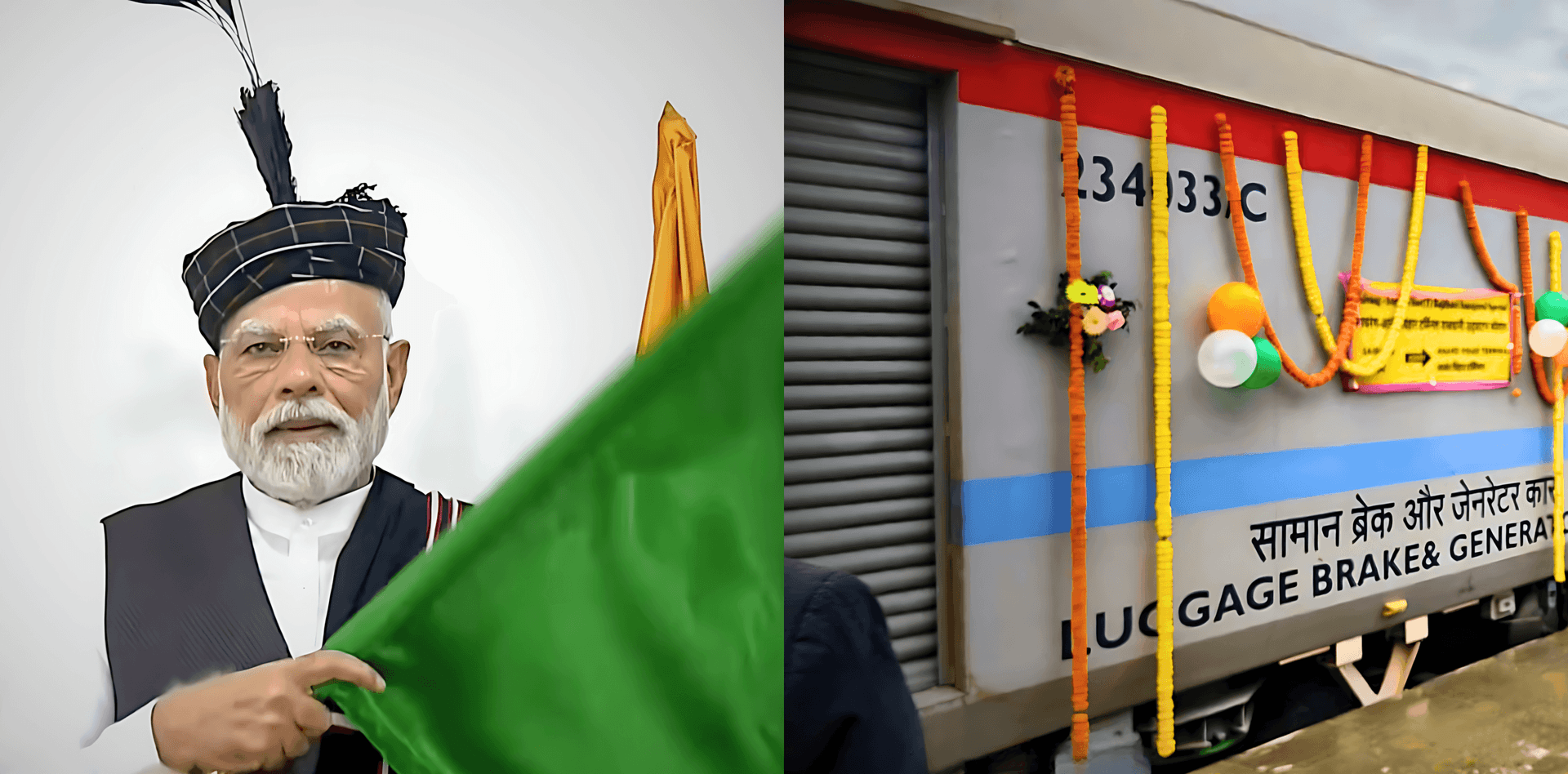 PM Modi Opens Mizoram’s First Rail Line, Flags Rajdhani