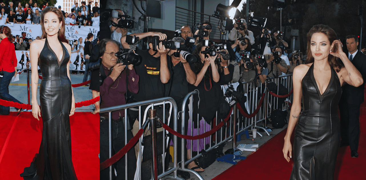 Angelina Jolie's Bombshell Leather Dress
