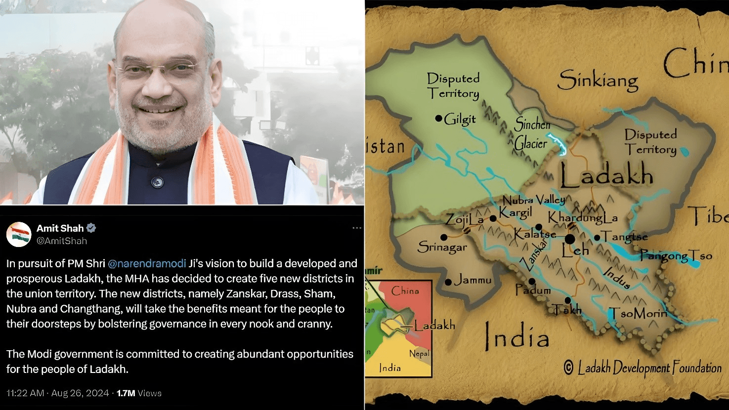 Ladakh has Five New Districts