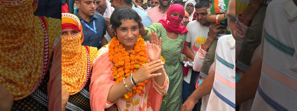 From Olympics Heartbreak to Legislative Assembly: Vinesh Phogat Triumphs in Julana