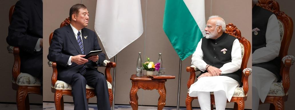 PM Modi Meets Japan’s New PM Ishiba at ASEAN-India Summit