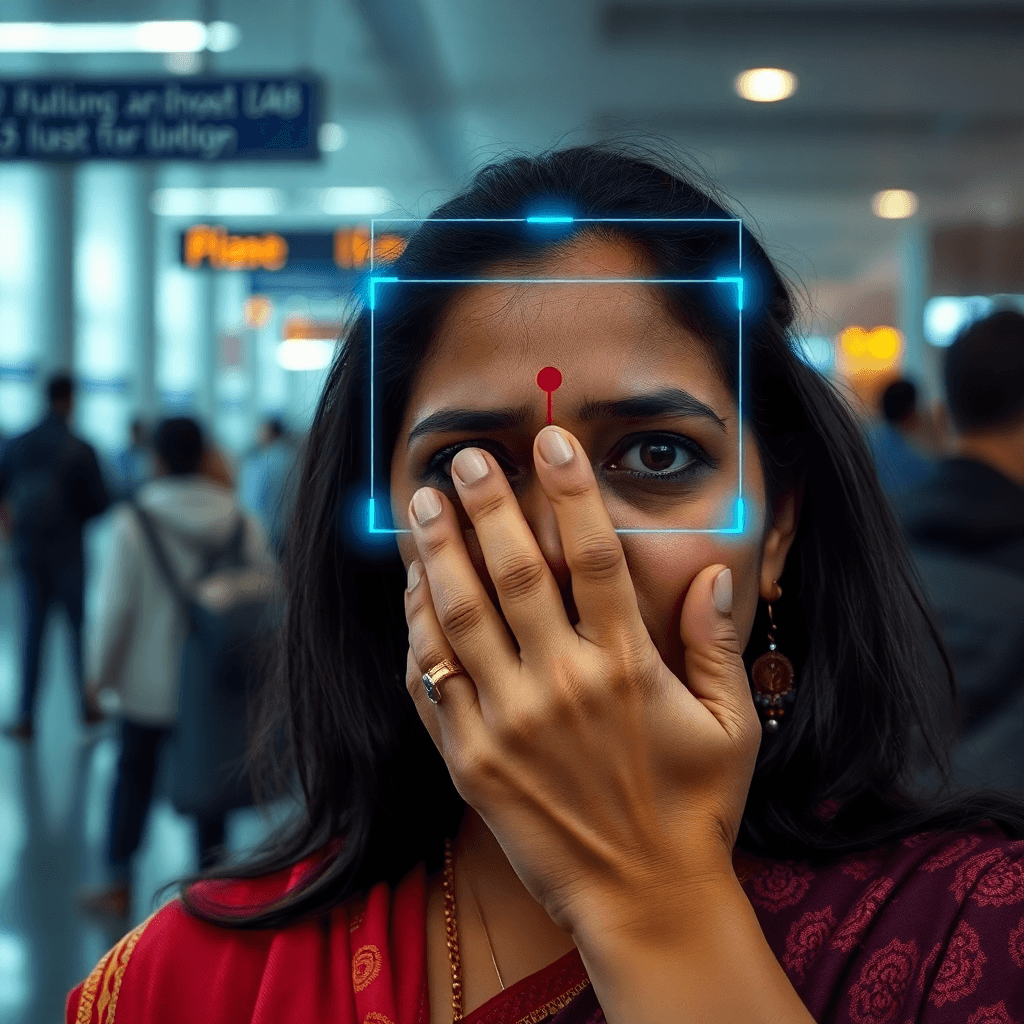Indian Woman Hiding Face
