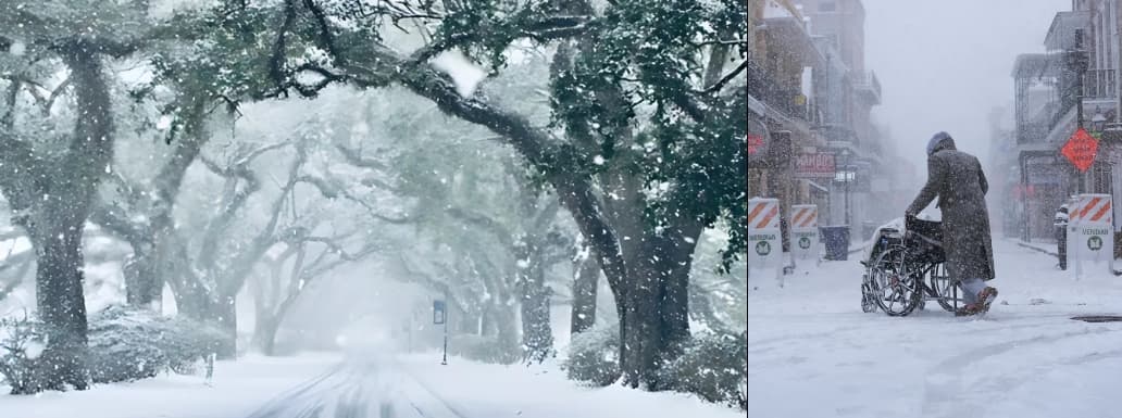 Historic Snowstorm Blankets the US Gulf Coast