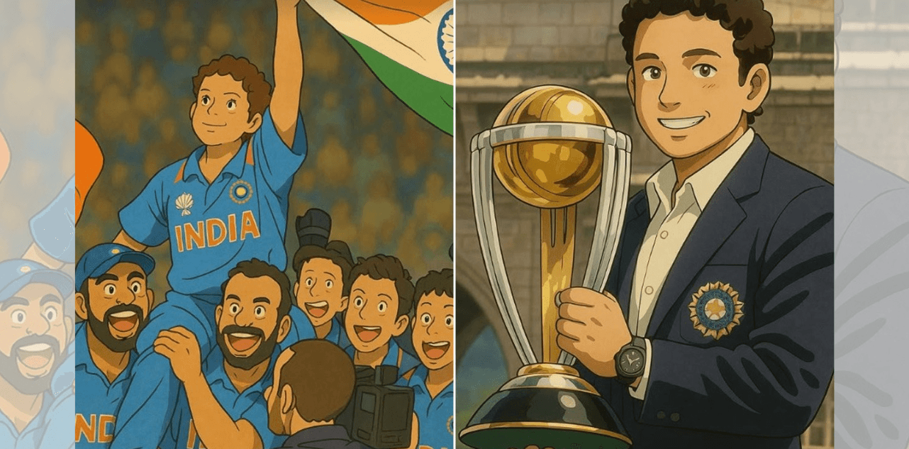 Master Blaster Sachin Joins Ghibli Bandwagon with AI Portrait